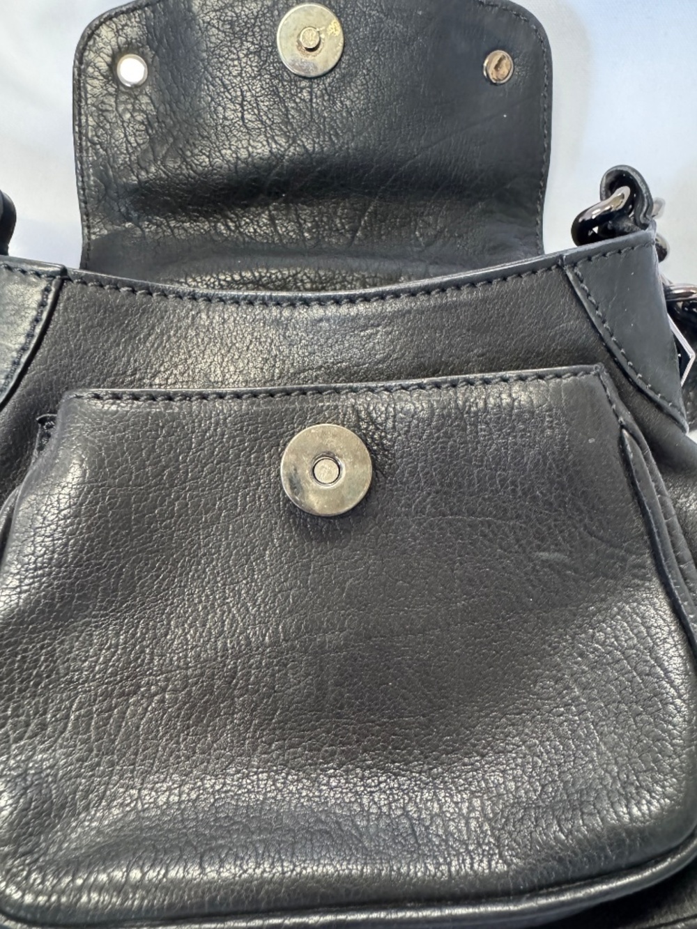 Michael Kors Black Leather Studded Chain Mini Handbag Vintage - Picture 11 of 16